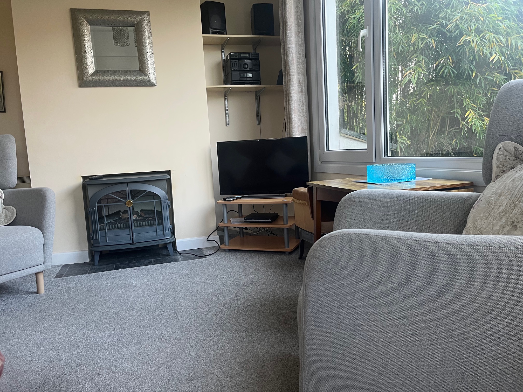 The lounge from the kitchen area